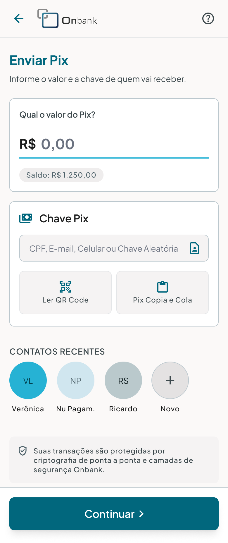 Valor e Destinatário